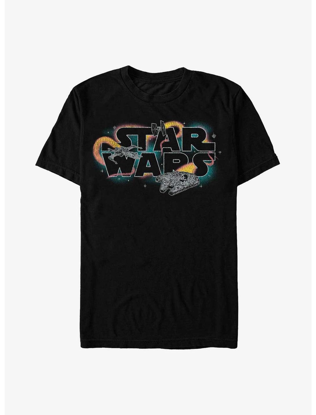 Star Wars Retro Space Logo T-Shirt, BLACK, hi-res