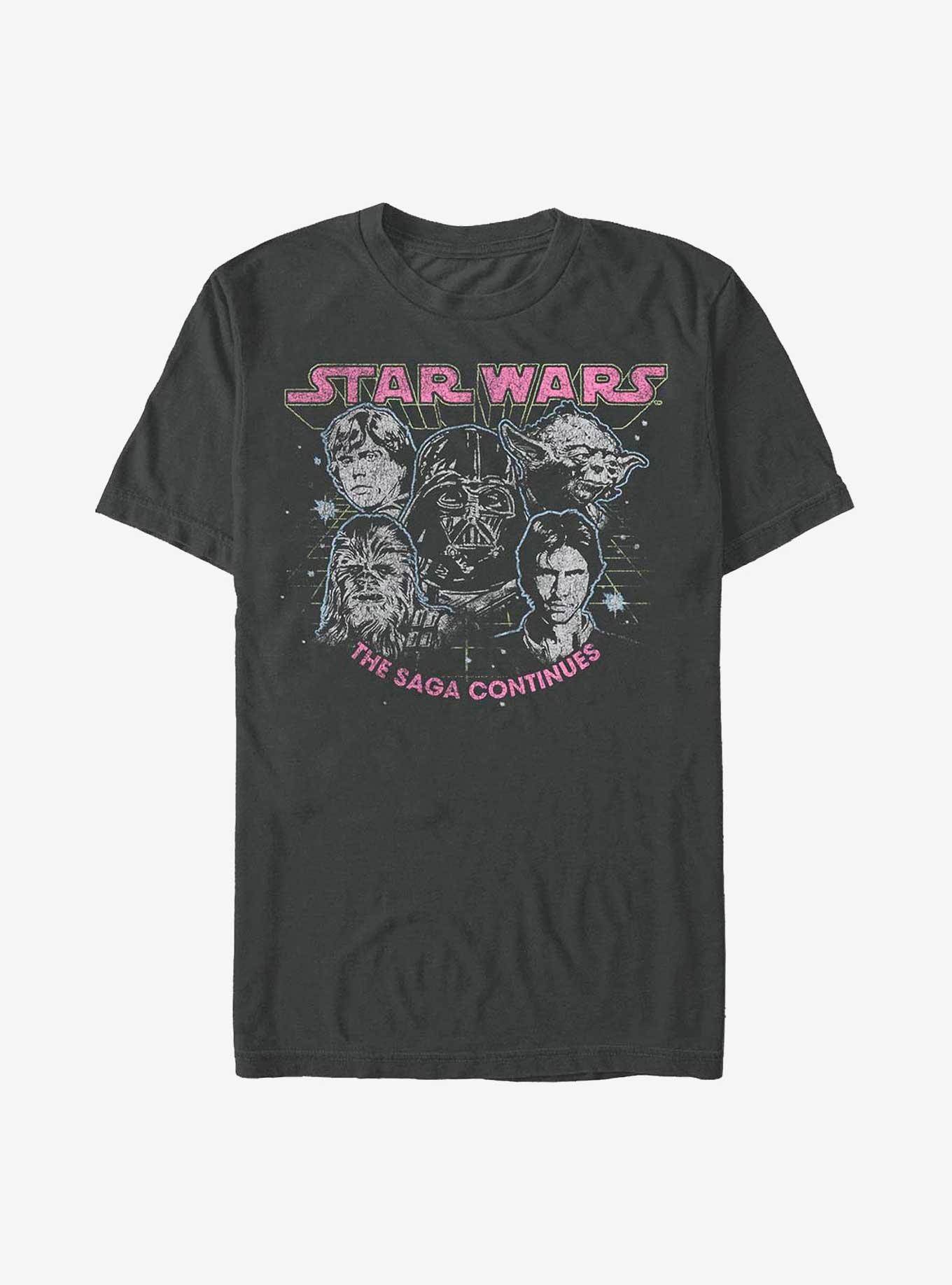 Star Wars Vintage Galaxy Fighters T-Shirt, CHARCOAL, hi-res