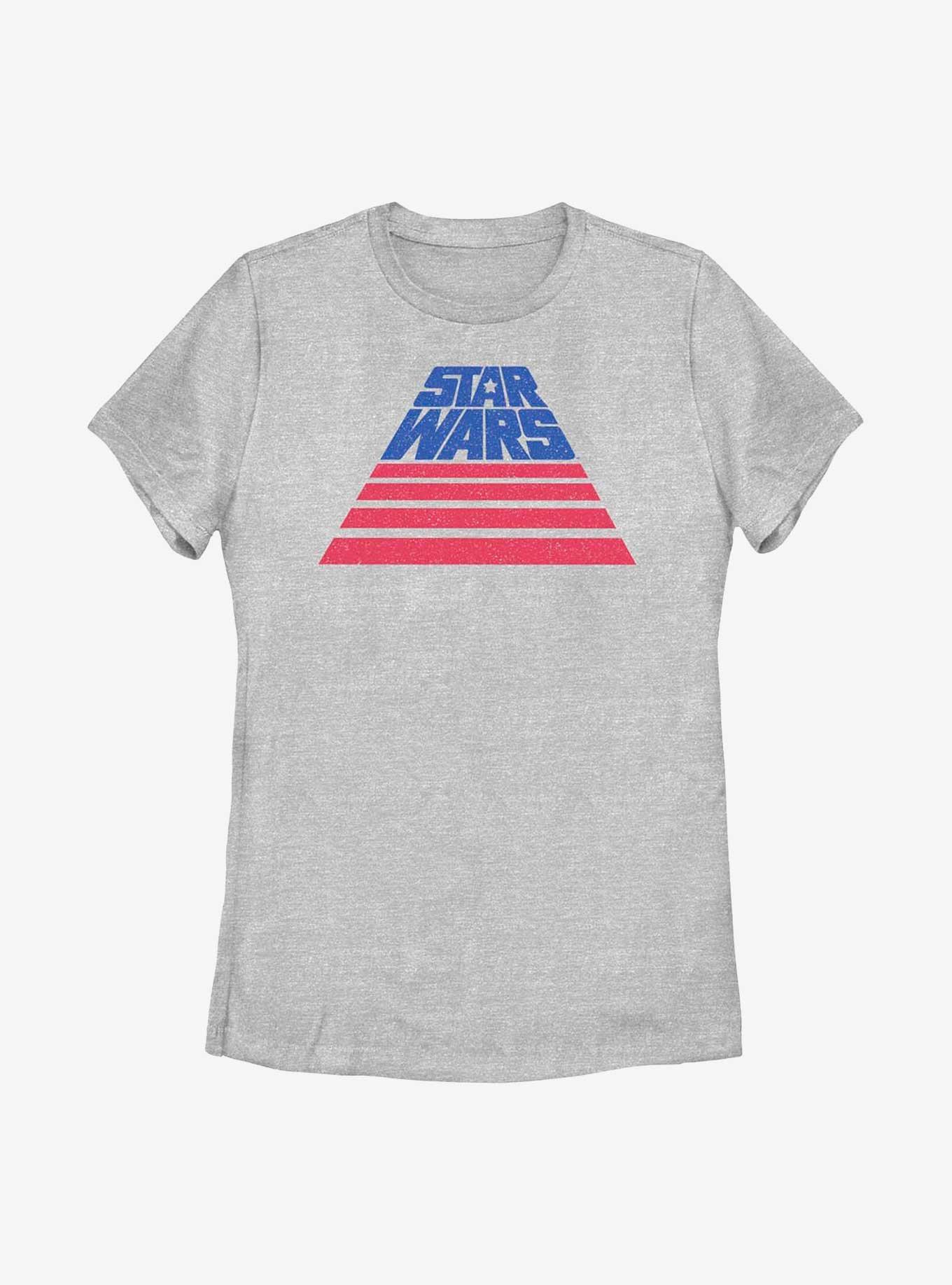 Star Wars Logo Stripe Stack Womens T-Shirt, ATH HTR, hi-res