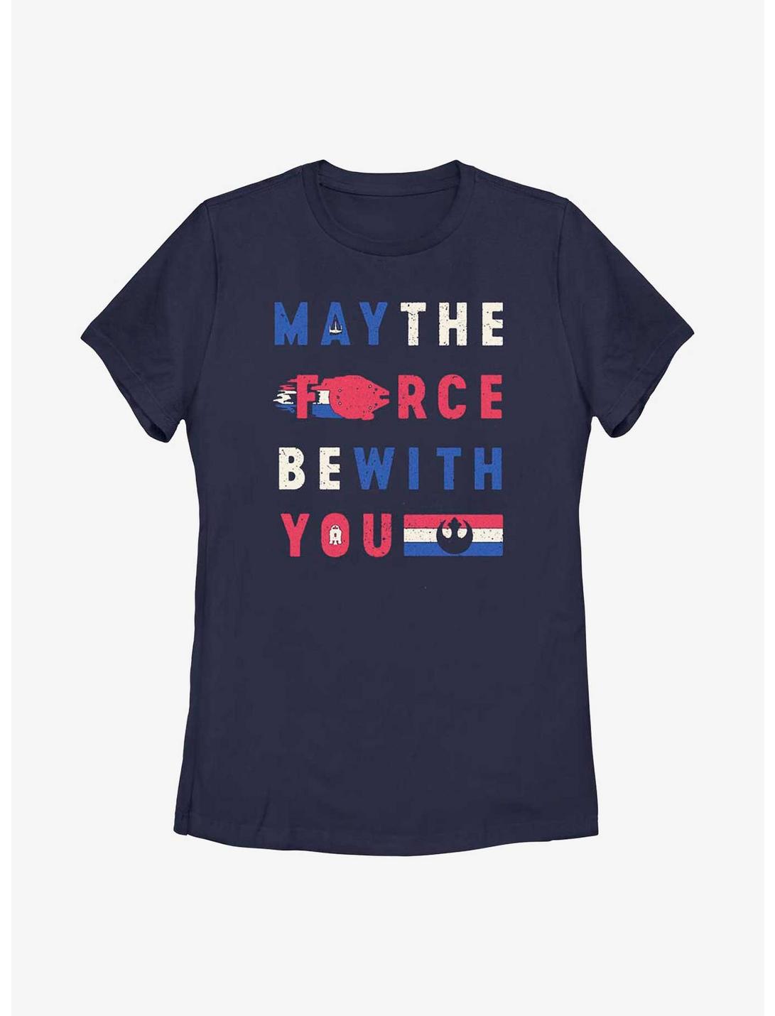 Star Wars May The Force Be With You Womens T-Shirt, NAVY, hi-res