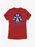 Star Wars Tie Figher Flag Stamp Womens T-Shirt, RED, hi-res