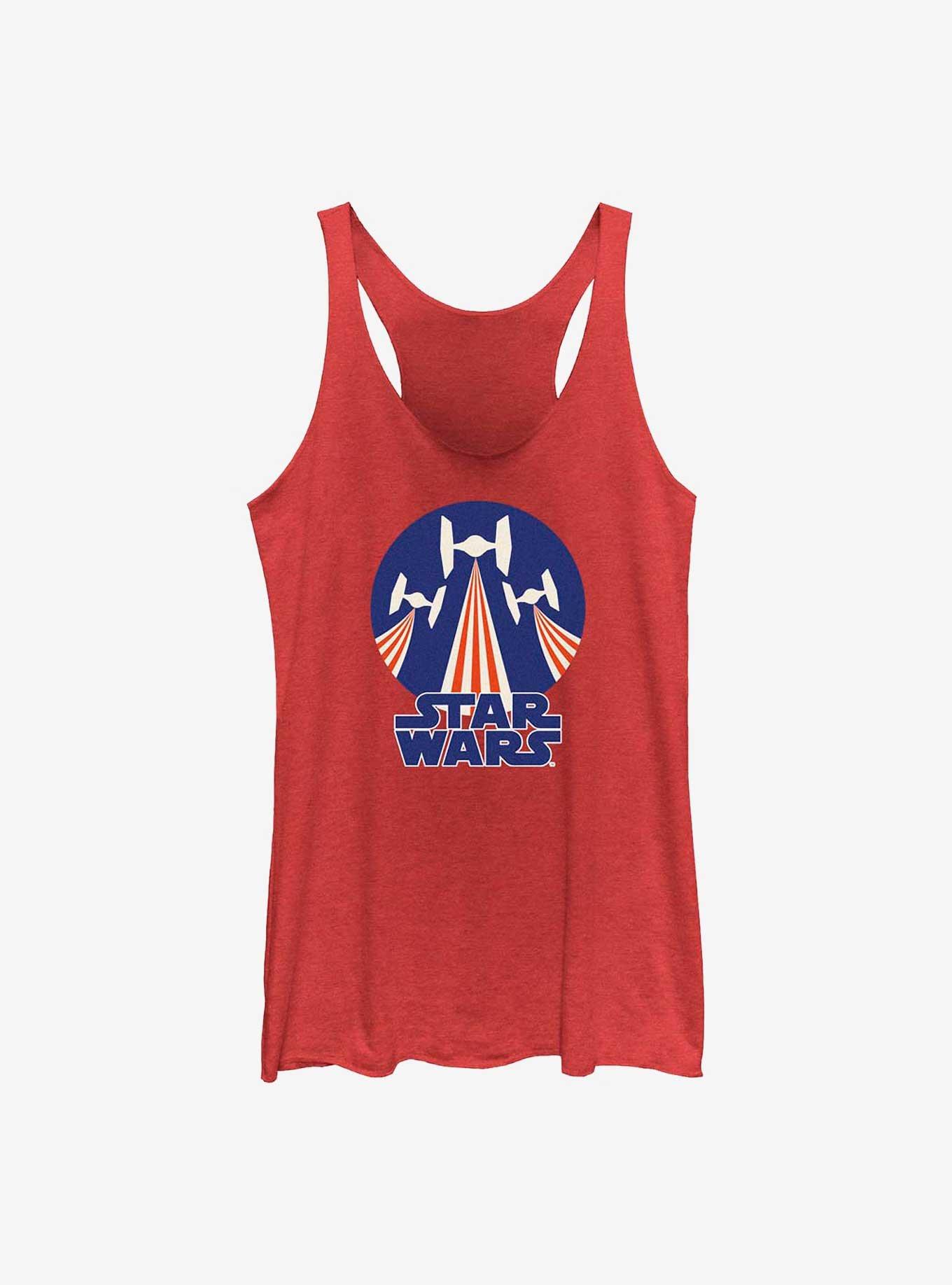 Star Wars Tie Figher Flag Stamp Womens Tank Top, RED HTR, hi-res