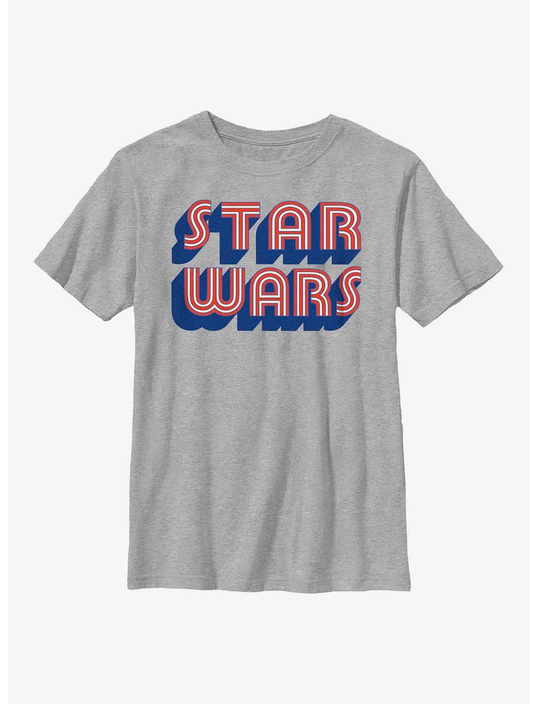 Star Wars Stars and Stripes Logo Youth T-Shirt, ATH HTR, hi-res