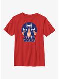 Star Wars Tie Figher Flag Stamp Youth T-Shirt, RED, hi-res