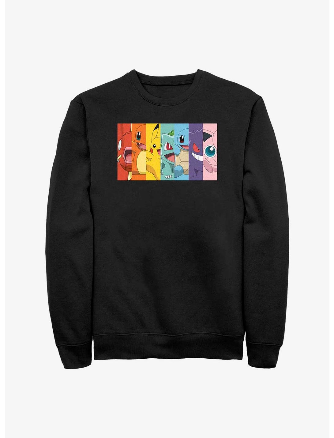 Pokemon Rainbow Panels Sweatshirt, BLACK, hi-res