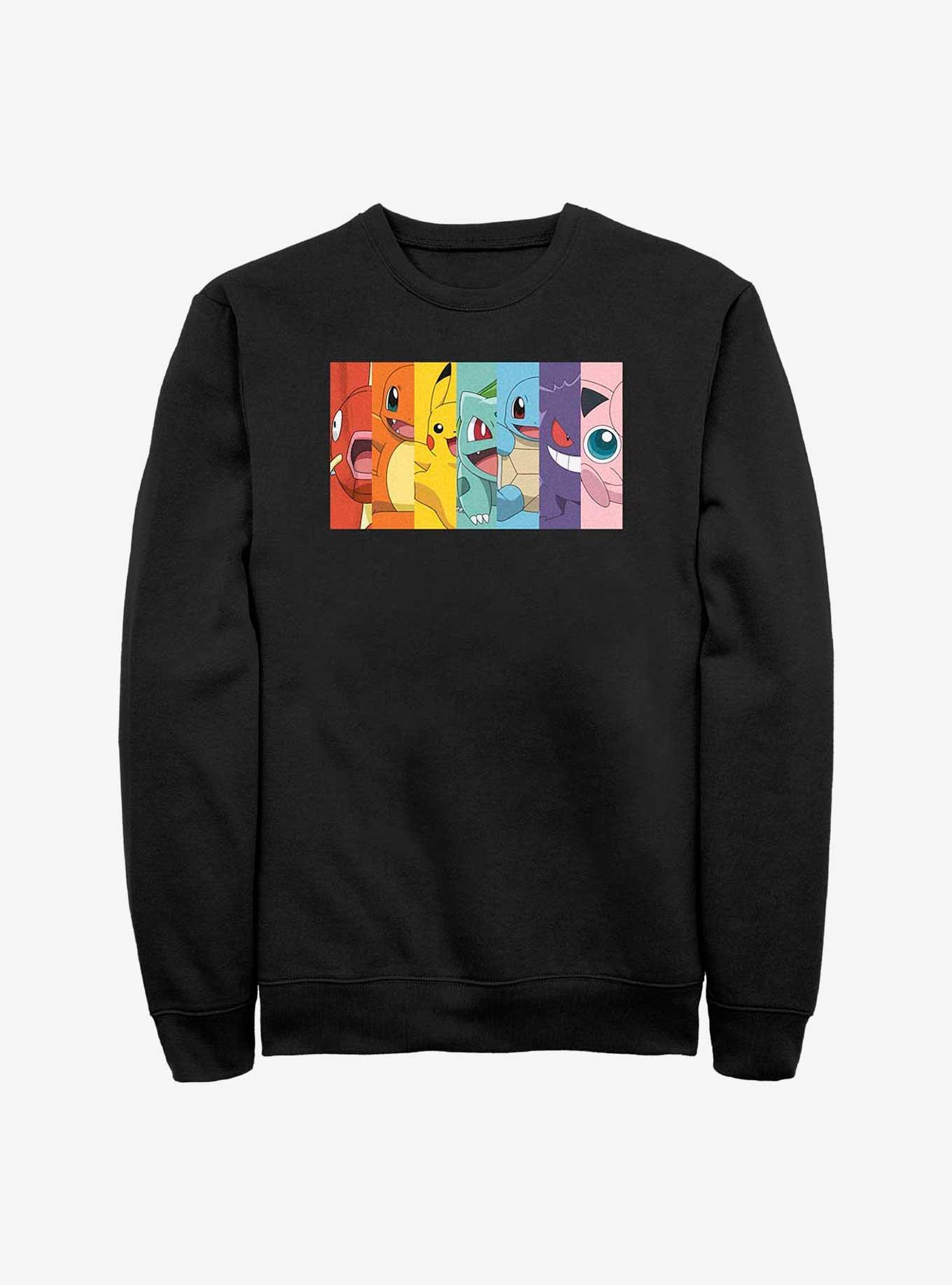 Pokemon Rainbow Panels Sweatshirt, BLACK, hi-res