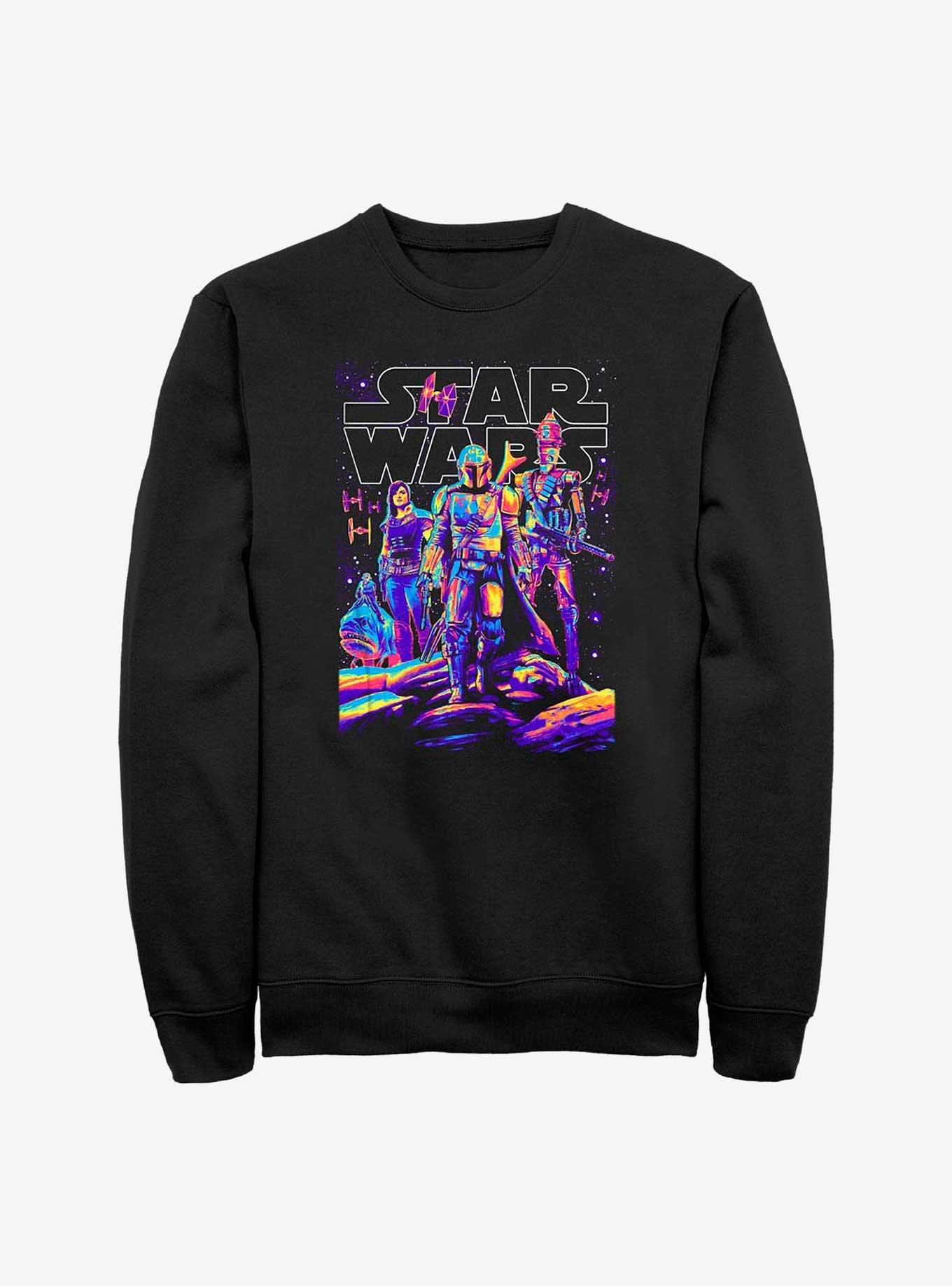 Star Wars The Mandalorian Light It Up Sweatshirt, BLACK, hi-res