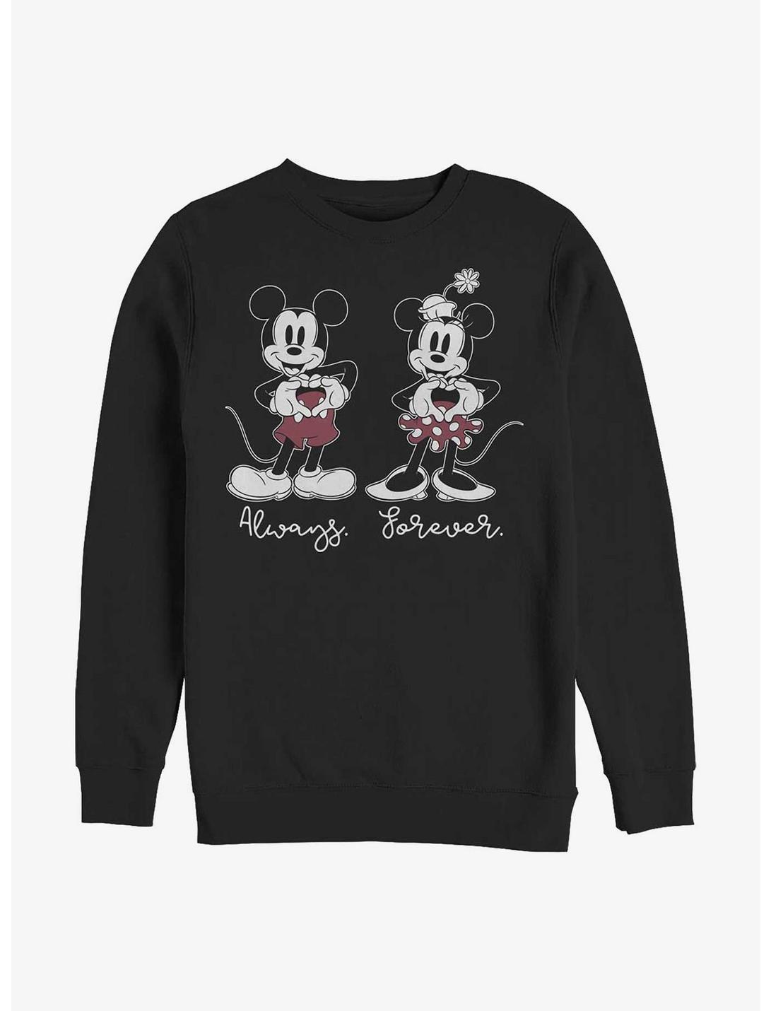 Disney Mickey & Minnie Mouse Always Forever Sweatshirt, BLACK, hi-res