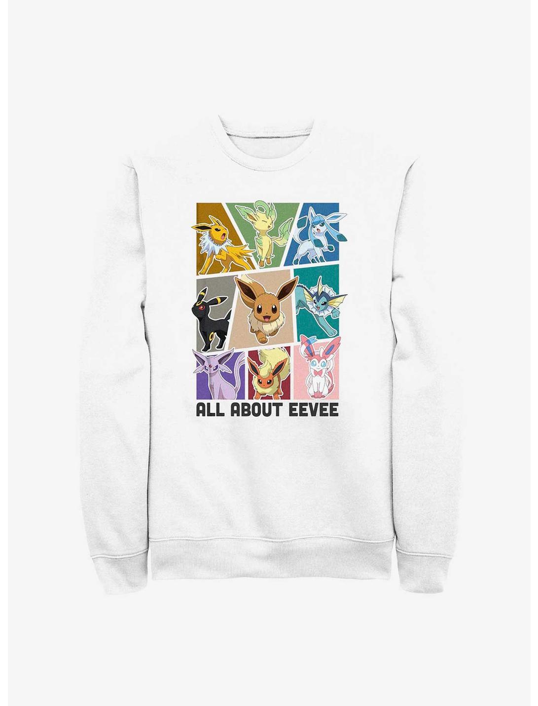 Pokemon All About Eevee Sweatshirt, WHITE, hi-res