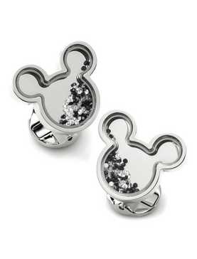 Disney Mickey Mouse Crystal Stainless Steel Cufflinks, , hi-res
