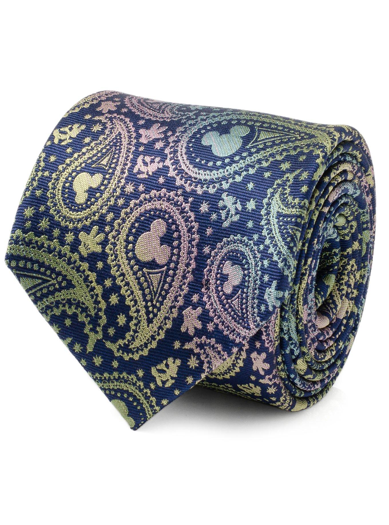 Disney Mickey Mouse Silhouette Iridescent Navy Tie, , hi-res