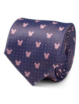 Disney Mickey Mouse Silhouette Purple Pink Dot Tie, , hi-res