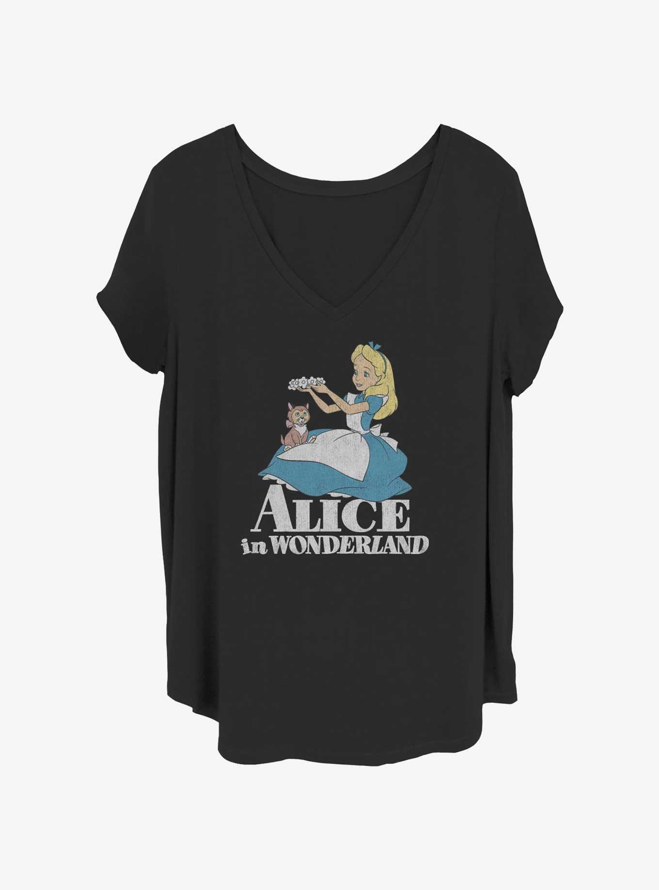 Disney Alice In Wonderland Alice and Dinah Girls T-Shirt Plus Size, BLACK, hi-res