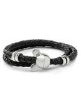 Disney Mickey Mouse Black Double Wrapped Leather Bracelet, , hi-res