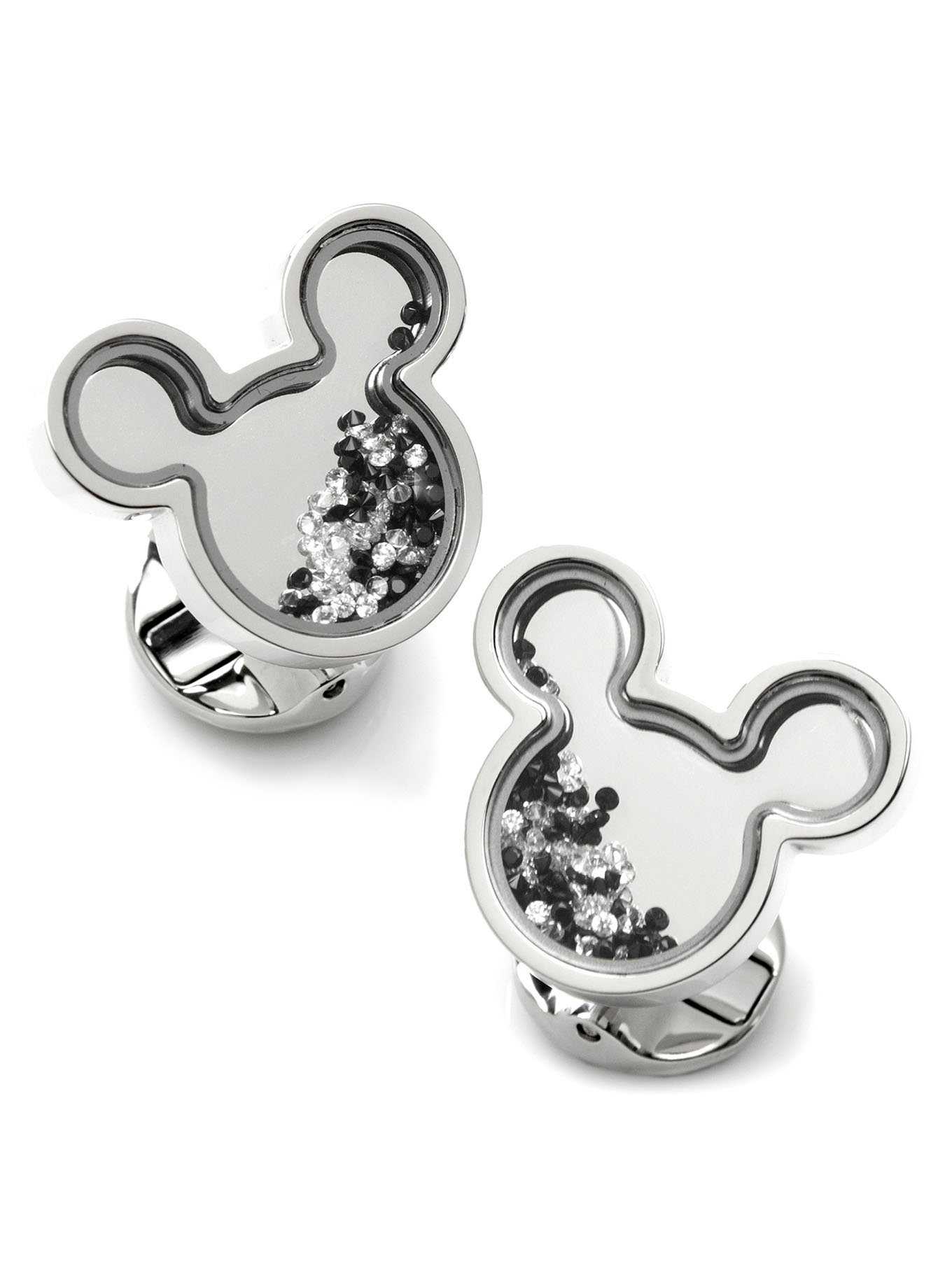 Disney Mickey Mouse Crystal Stainless Steel Cufflinks, , hi-res