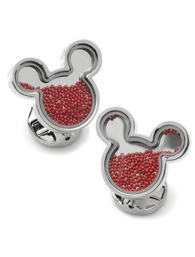 Disney Mickey Mouse Red Caviar Bead Cufflinks, , hi-res