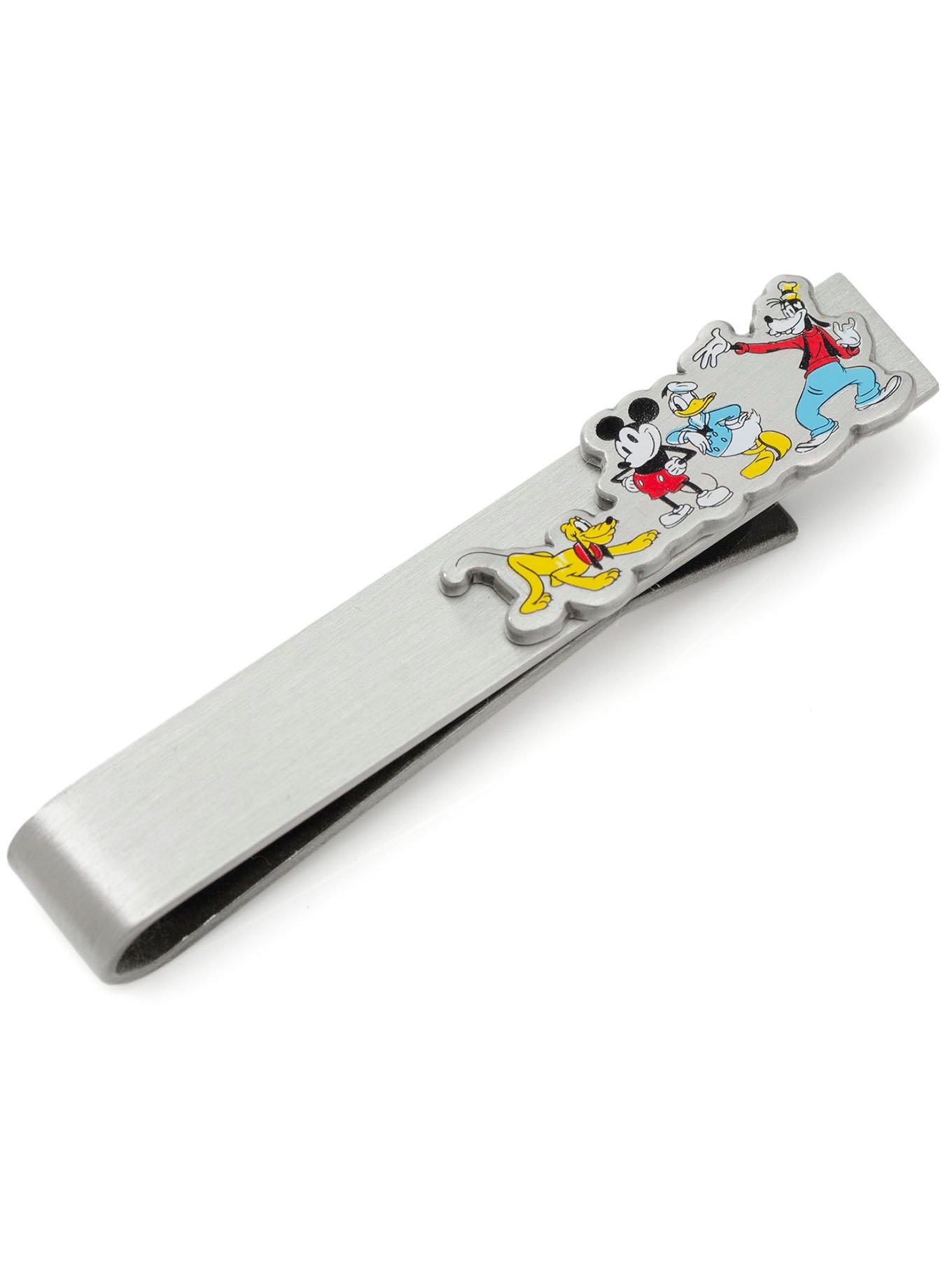 Disney Mickey Mouse and Friends Printed Silver Tie Bar, , hi-res