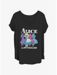 Disney Alice In Wonderland Trippy Alice Girls T-Shirt Plus Size, BLACK, hi-res