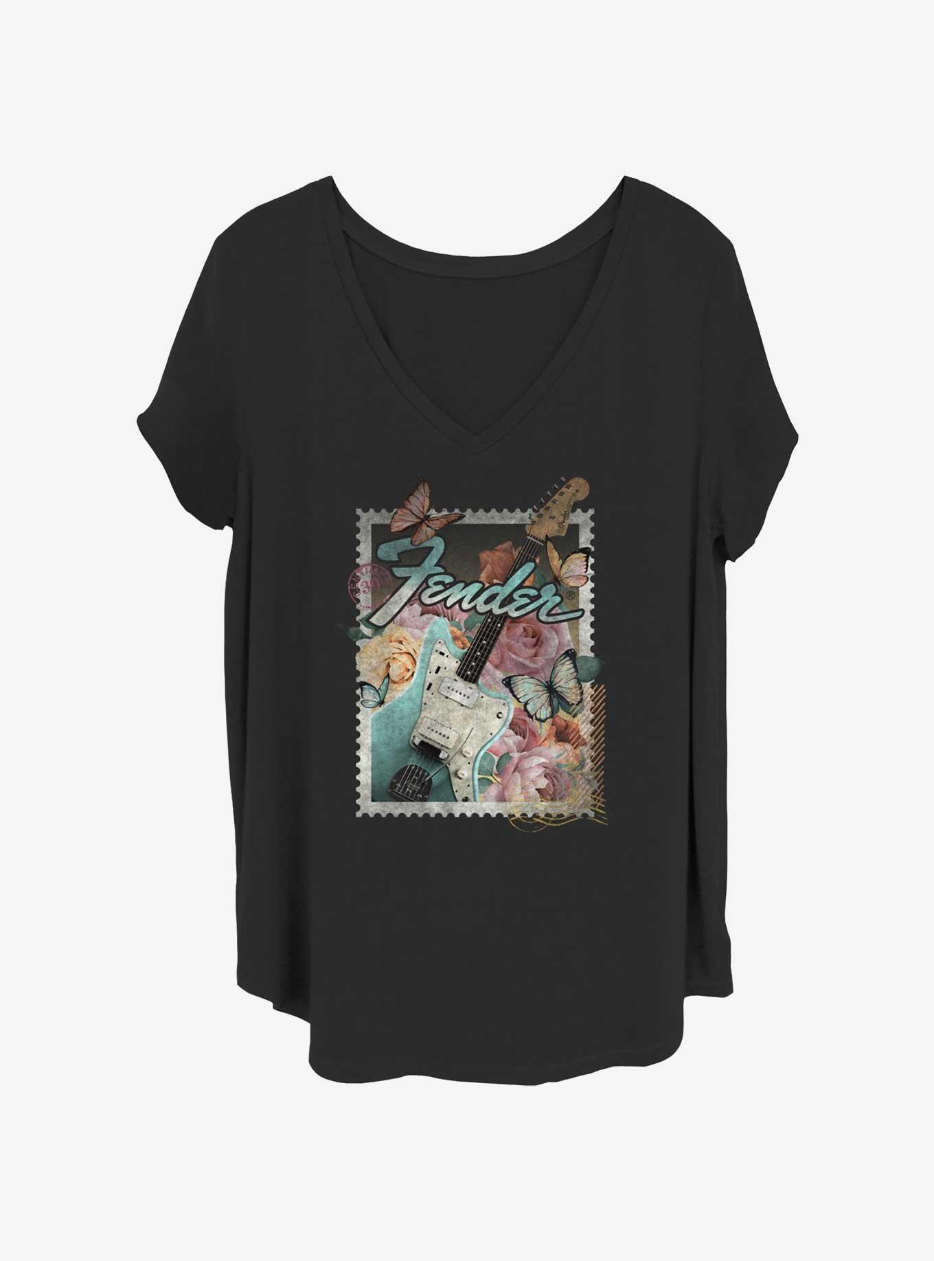 Fender Butterfly Stamp Girls T-Shirt Plus Size, BLACK, hi-res