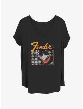 Fender Checkered Guitar Girls T-Shirt Plus Size, , hi-res