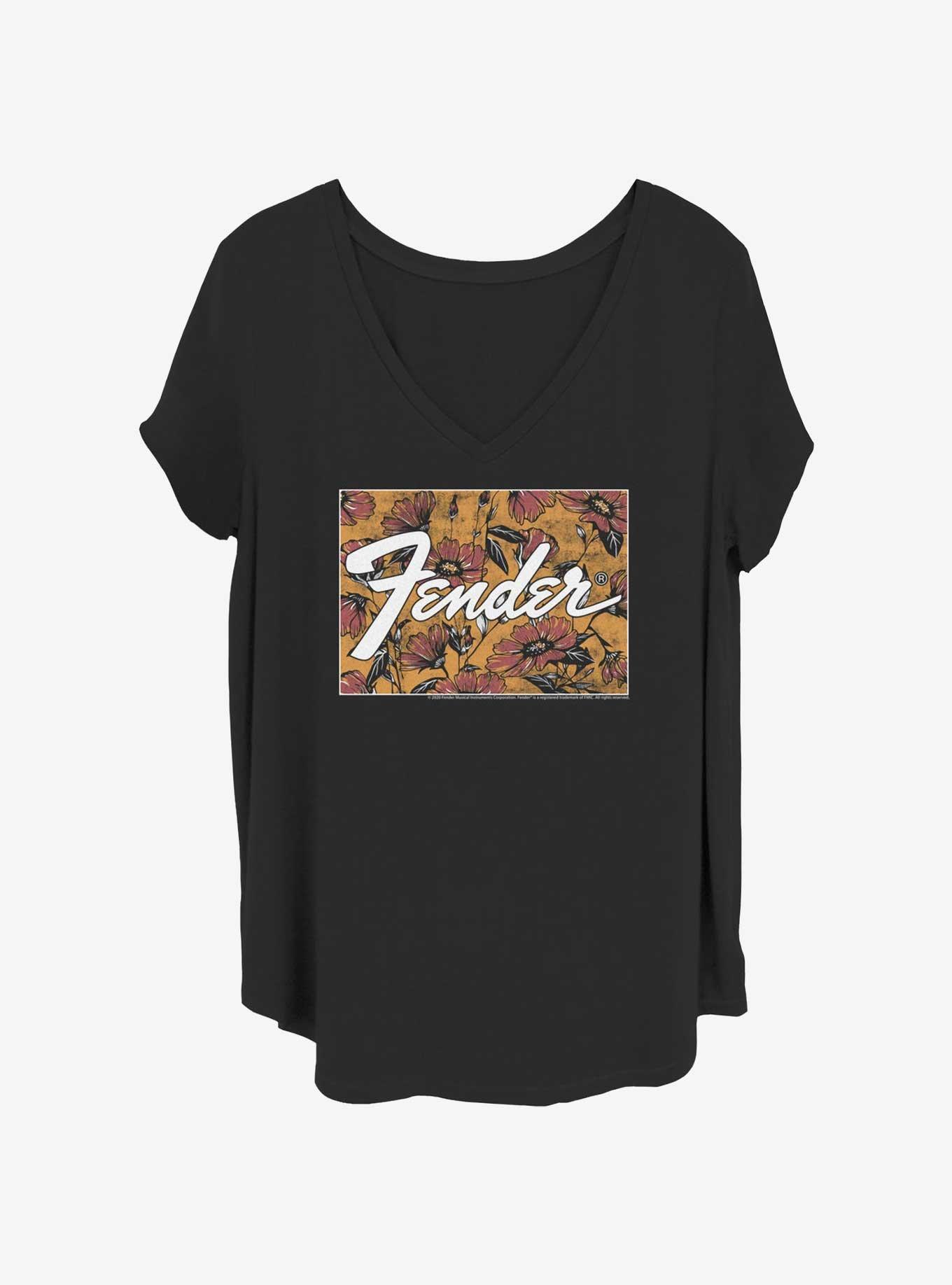 Fender Floral Logo Girls T-Shirt Plus Size, BLACK, hi-res