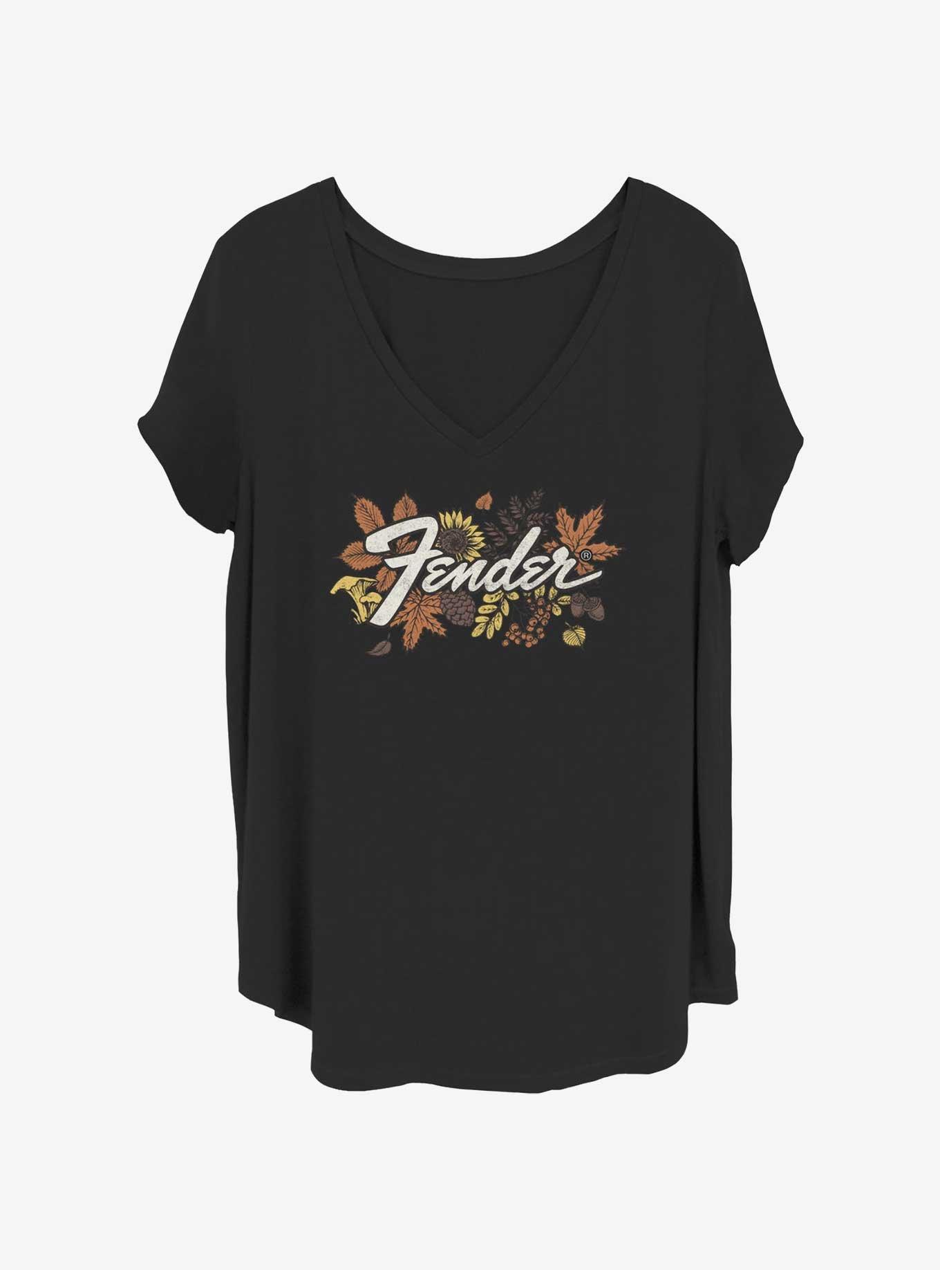 Fender Leafy Logo Girls T-Shirt Plus Size, BLACK, hi-res