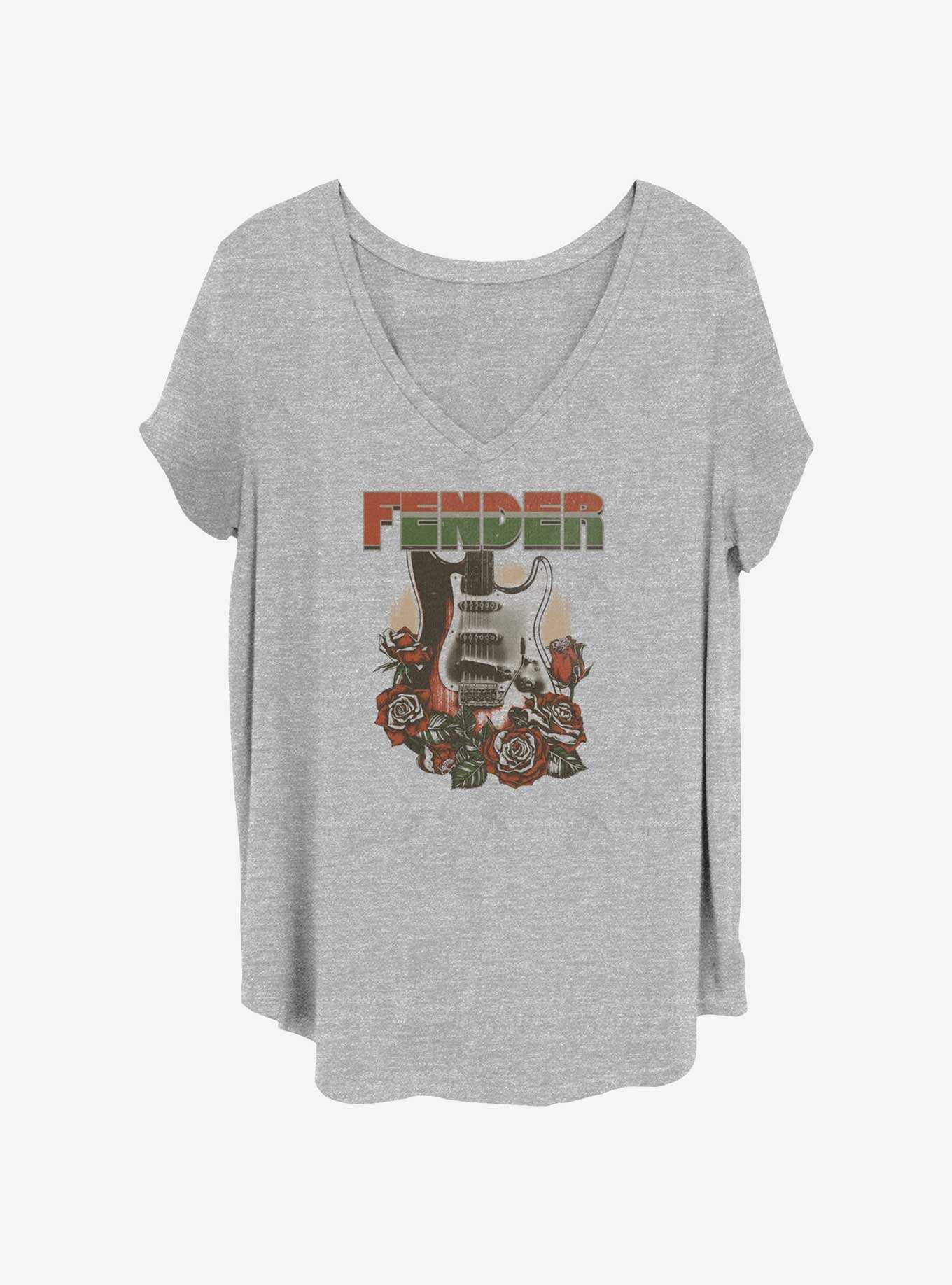 Fender Guitar Roses Logo Girls T-Shirt Plus Size, , hi-res