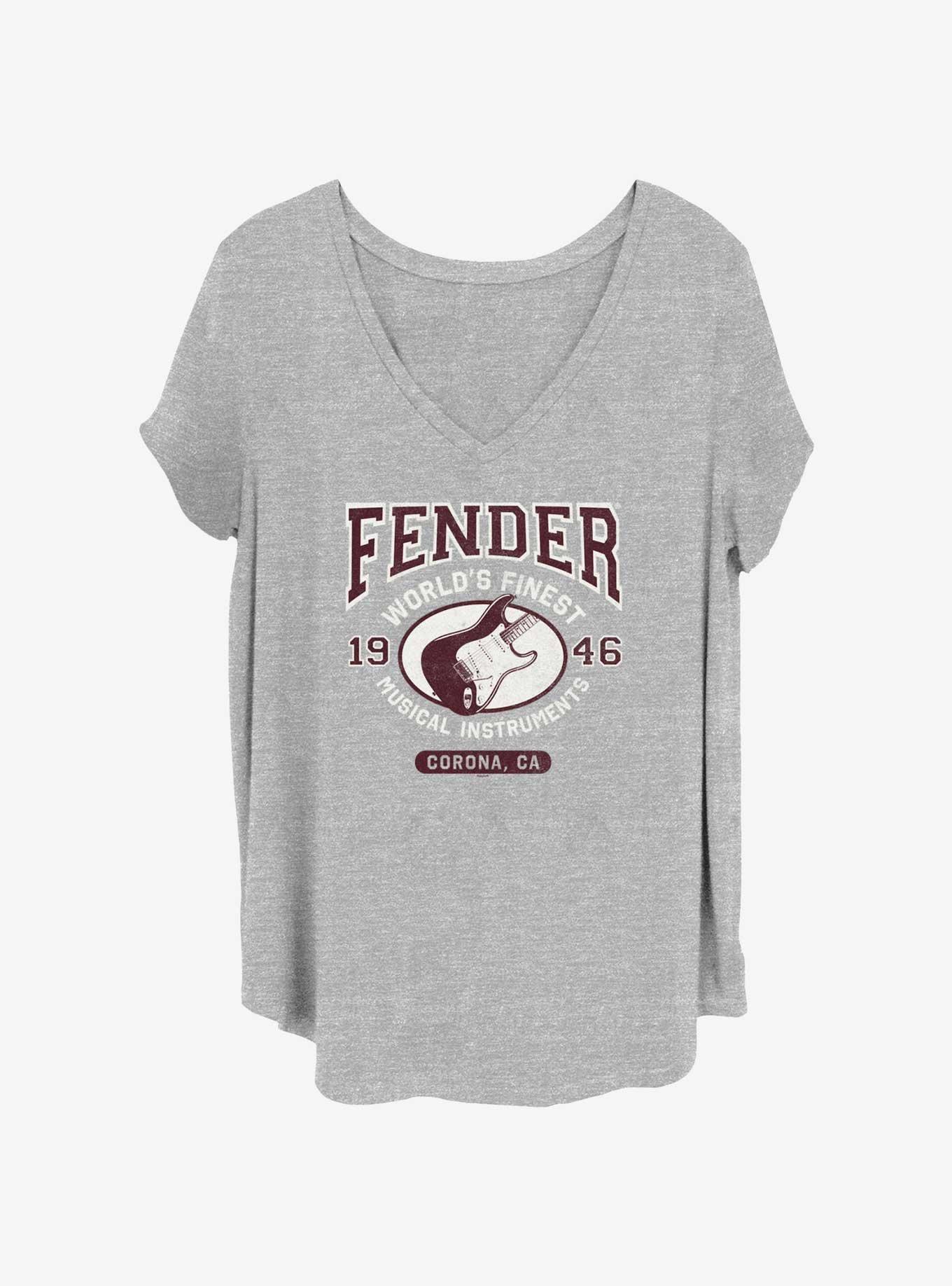 Fender World's Finest Musical Instruments Girls T-Shirt Plus Size, HEATHER GR, hi-res