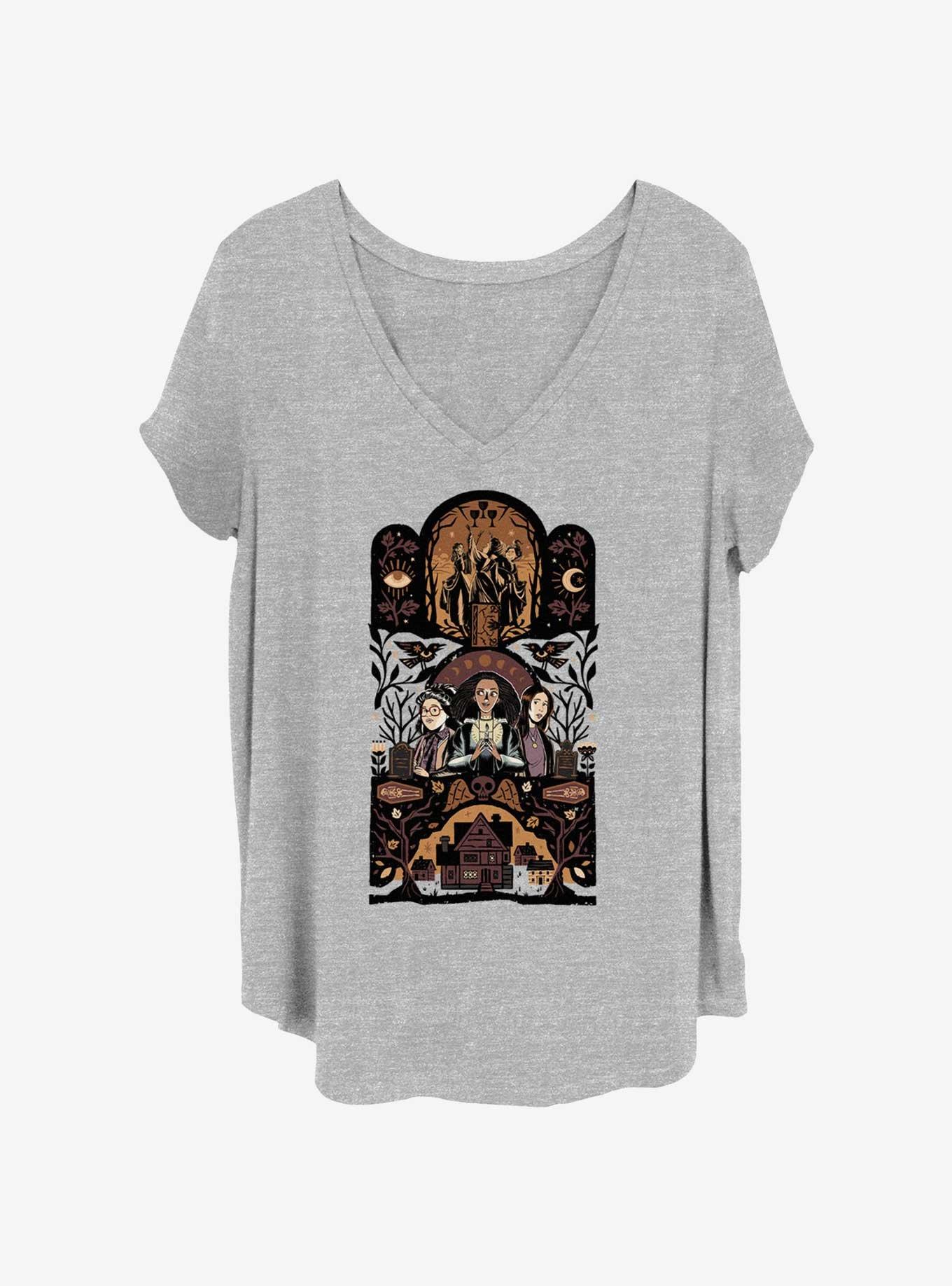 Disney Hocus Pocus 2 Triptych Girls T-Shirt Plus Size, HEATHER GR, hi-res