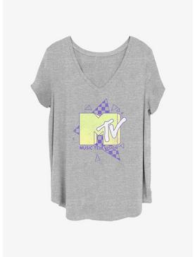 MTV 90's Checkered Logo Girls T-Shirt Plus Size, , hi-res