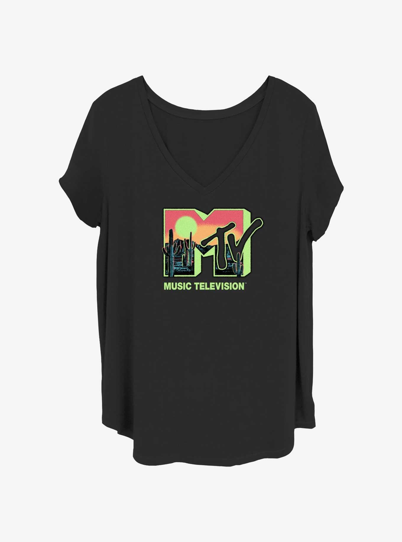 MTV Desert Sun Logo Girls T-Shirt Plus Size, BLACK, hi-res