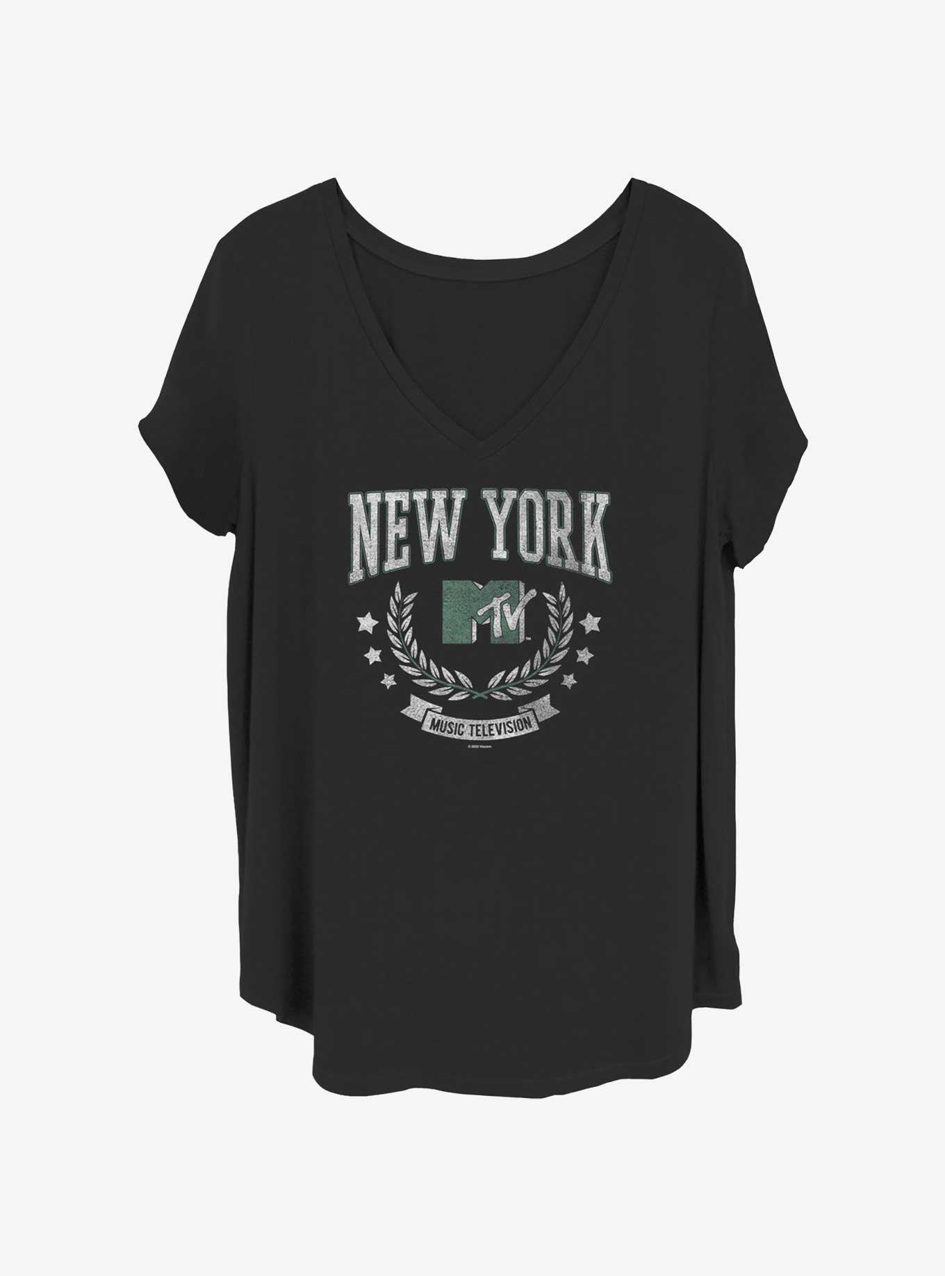 MTV New York Logo Girls T-Shirt Plus Size, BLACK, hi-res