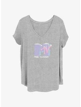 MTV Pastel Snow Logo Girls T-Shirt Plus Size, , hi-res