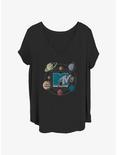 MTV Planets Logo Girls T-Shirt Plus Size, BLACK, hi-res