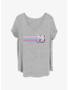 MTV Stripes Logo Girls T-Shirt Plus Size, , hi-res