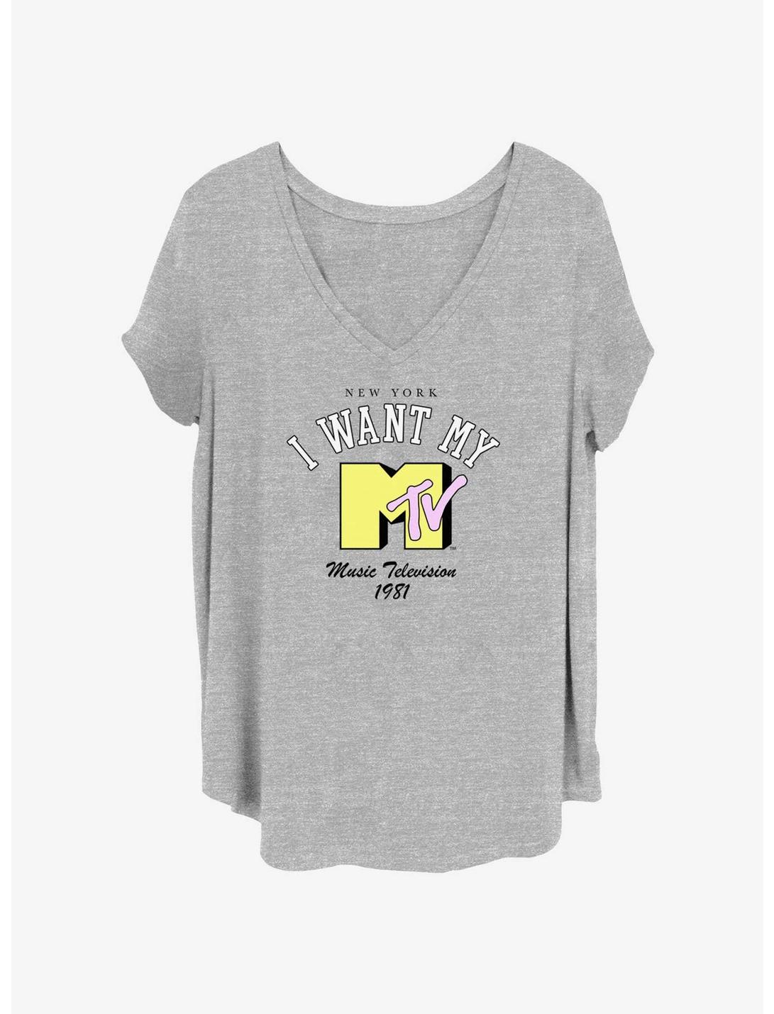 MTV I Want My MTV Girls T-Shirt Plus Size, HEATHER GR, hi-res