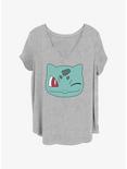 Pokemon Bulbasaur Face Girls T-Shirt Plus Size, HEATHER GR, hi-res