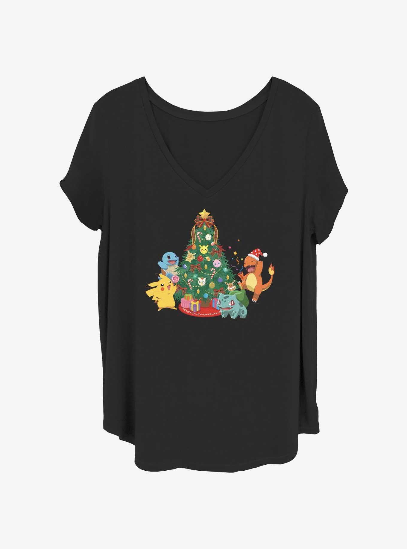 Pokemon Christmas Tree Girls T-Shirt Plus Size