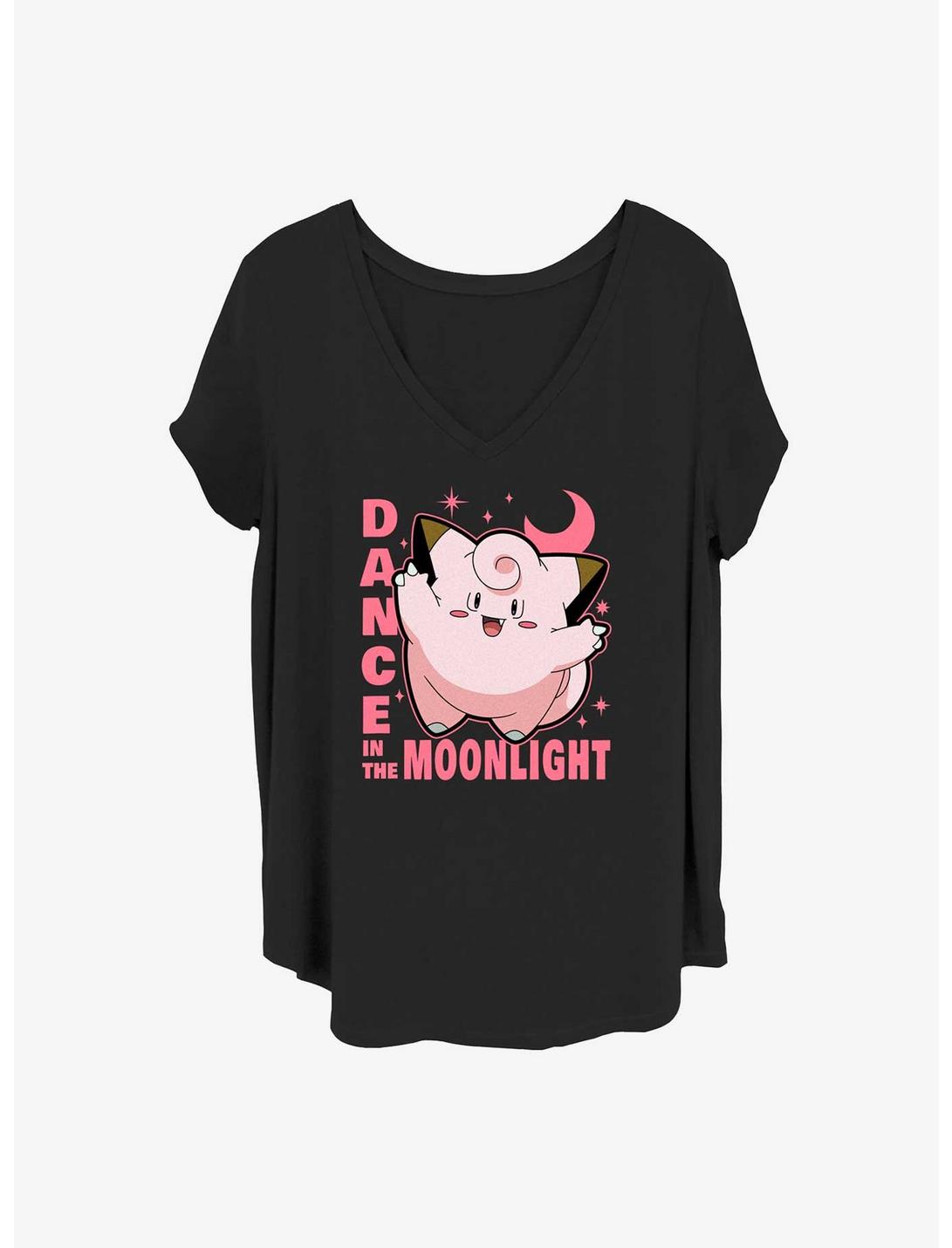 Pokemon Clefairy Dance In The Moonlight T-Shirt Plus Size, BLACK, hi-res