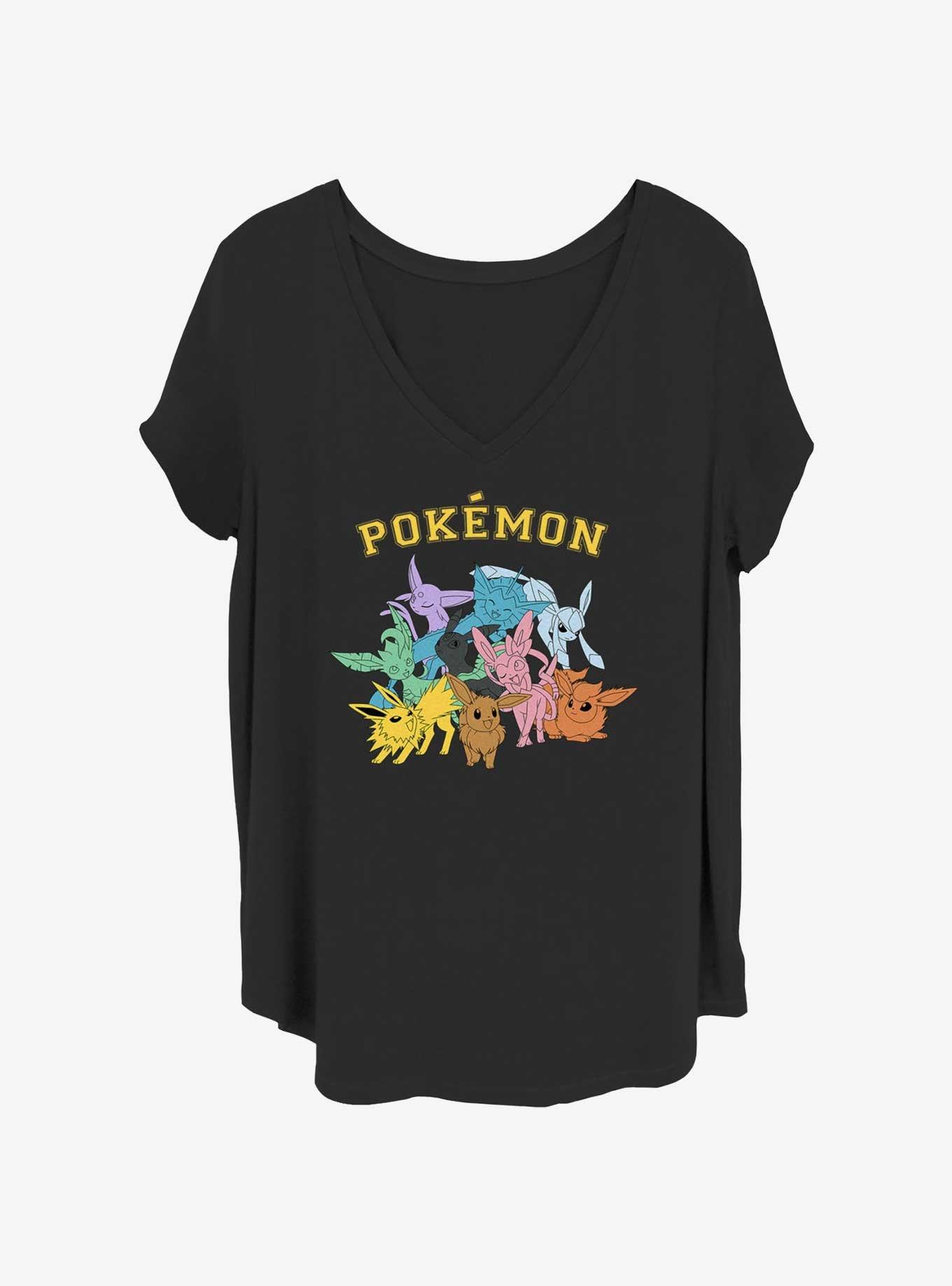 Pokemon Eevee Evolutions Eeveelutions Black Medium Shirt