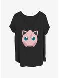 Pokemon Jigglypuff Face Girls T-Shirt Plus Size, BLACK, hi-res