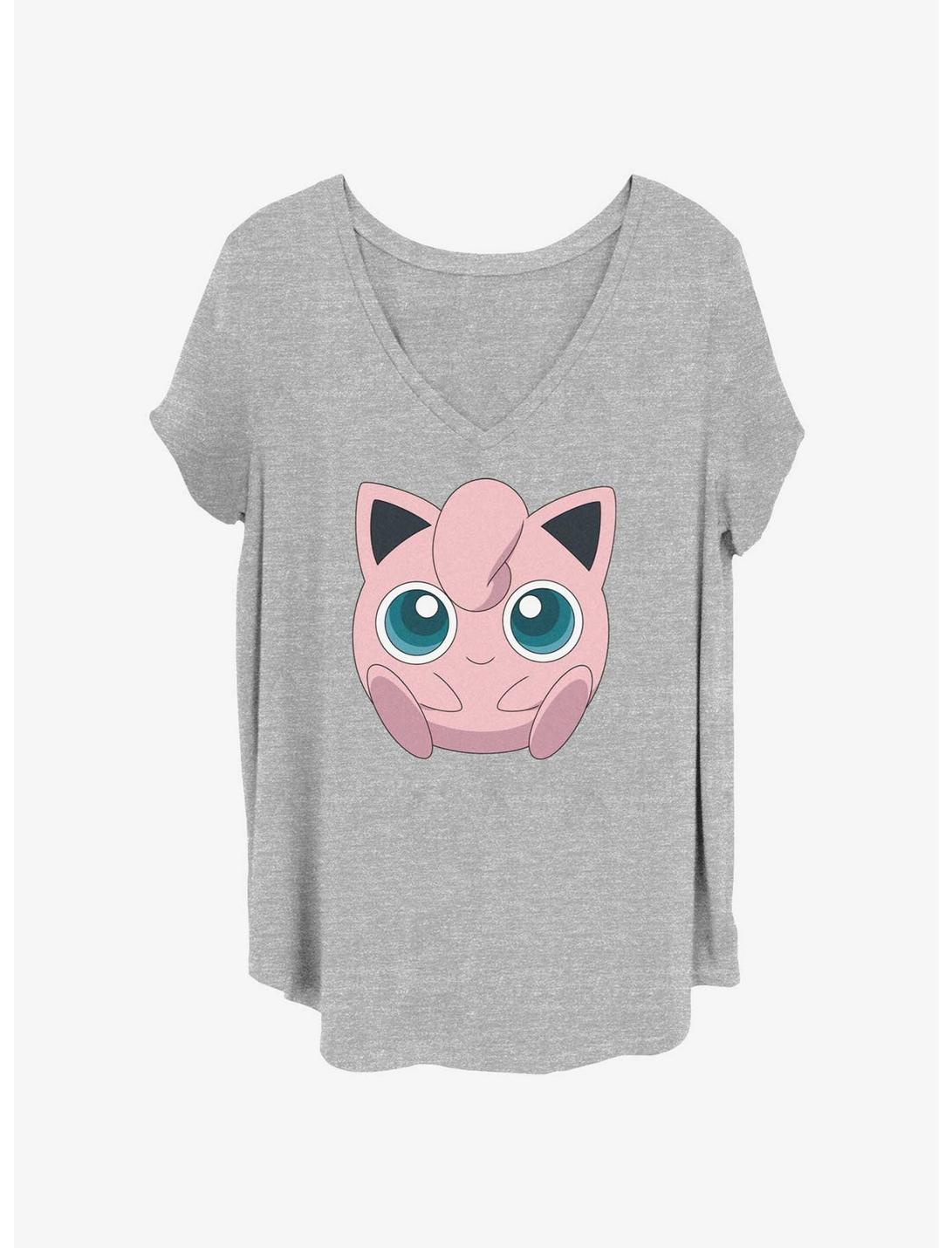 Pokemon Jigglypuff Face Girls T-Shirt Plus Size, HEATHER GR, hi-res