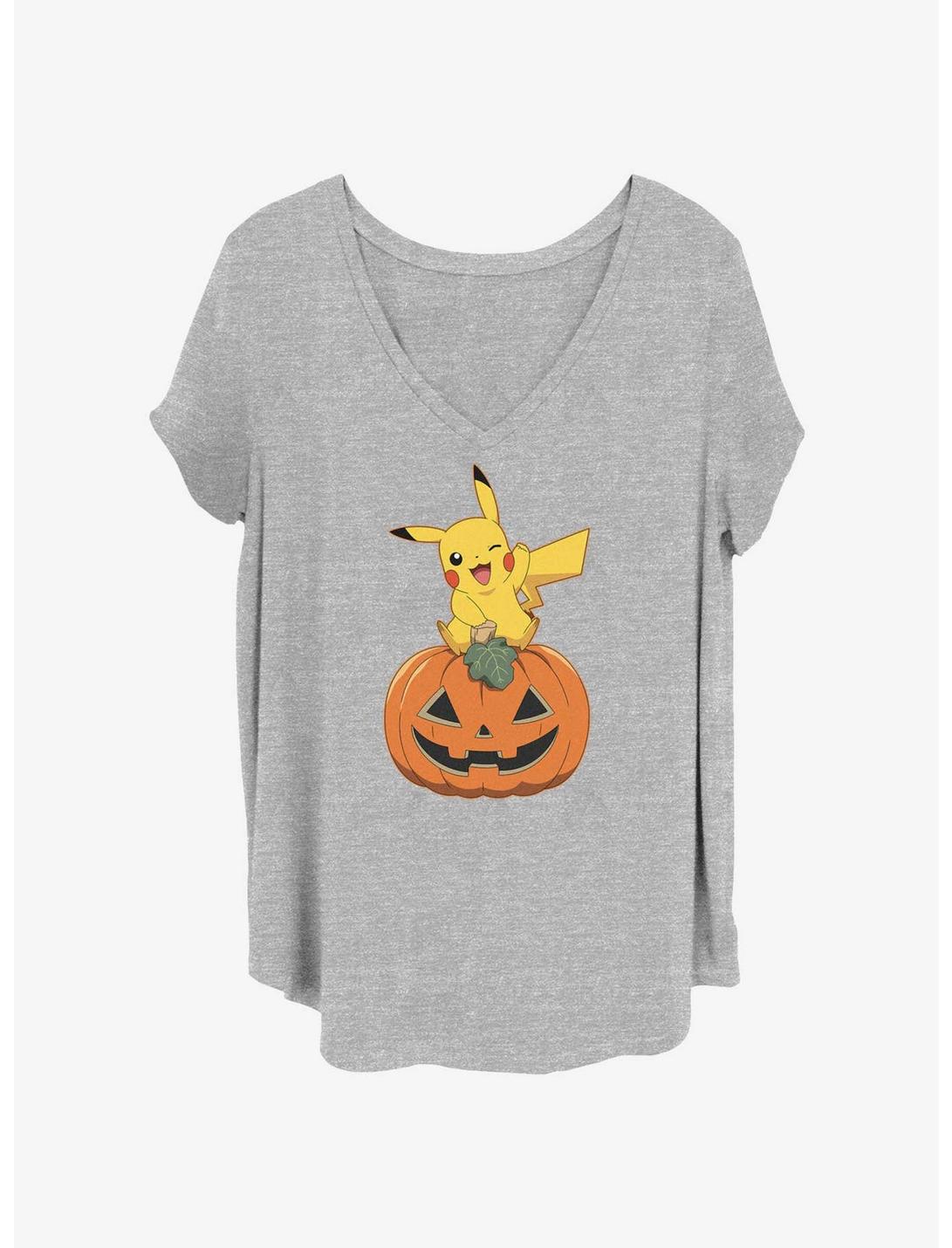 Pokemon Pikachu Pumpkin Girls T-Shirt Plus Size, HEATHER GR, hi-res