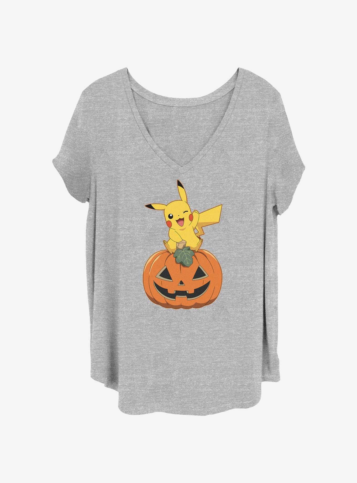 Pokemon Pikachu Pumpkin Girls T-Shirt Plus Size, HEATHER GR, hi-res