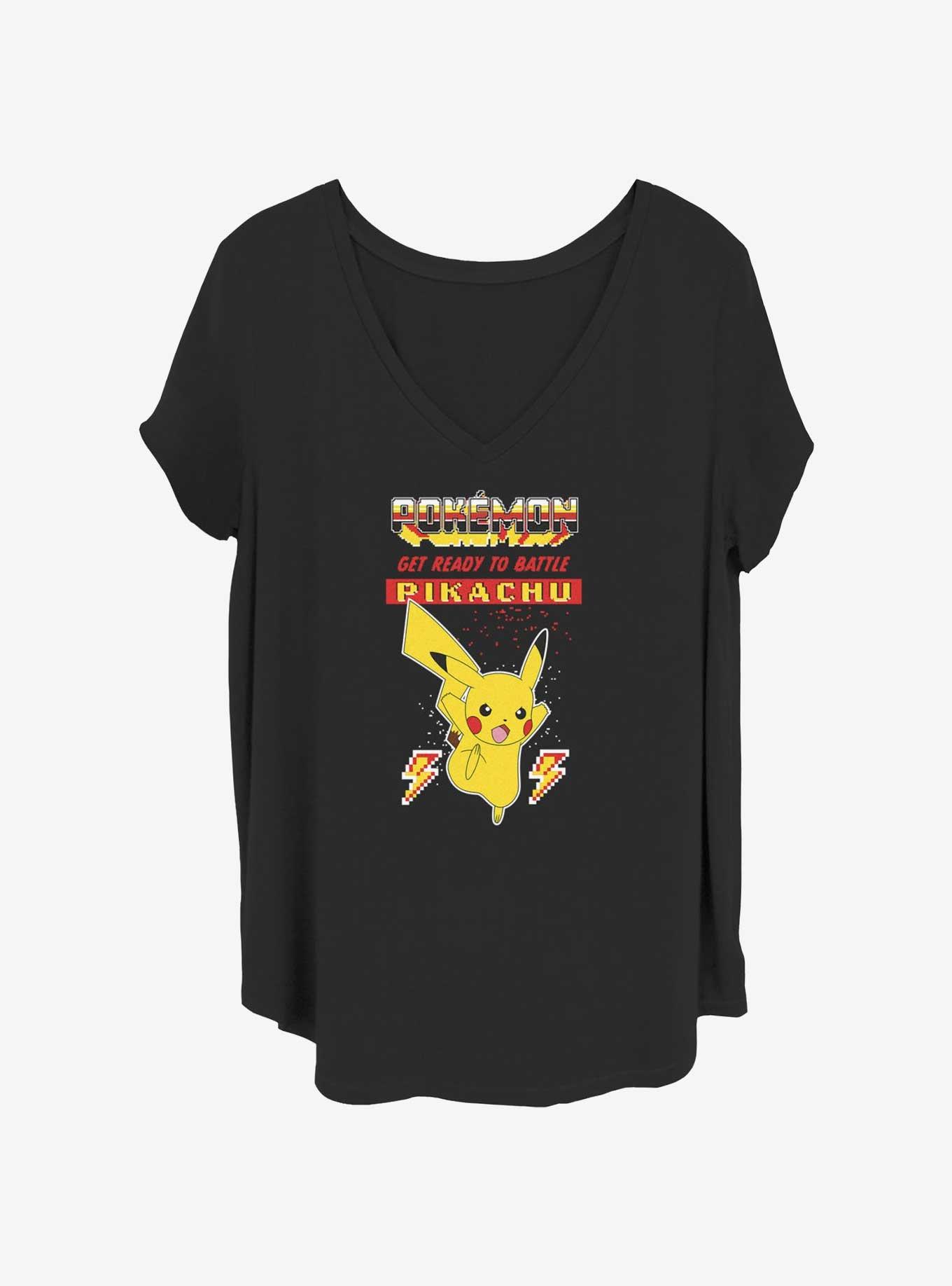 Pokemon Pikachu Ready To Battle Girls T-Shirt Plus Size