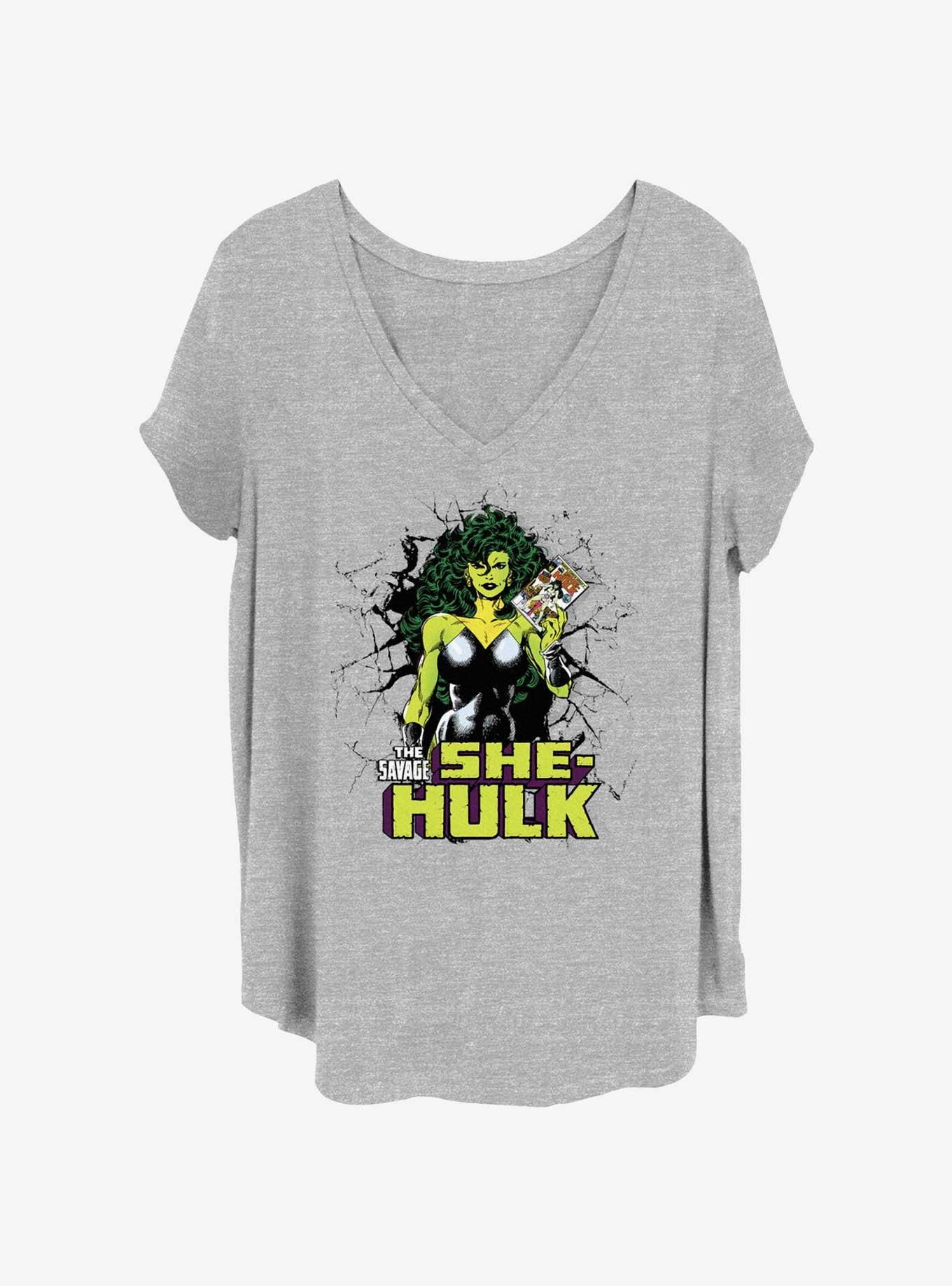 Marvel She-Hulk Read Comics Girls T-Shirt Plus Size, HEATHER GR, hi-res