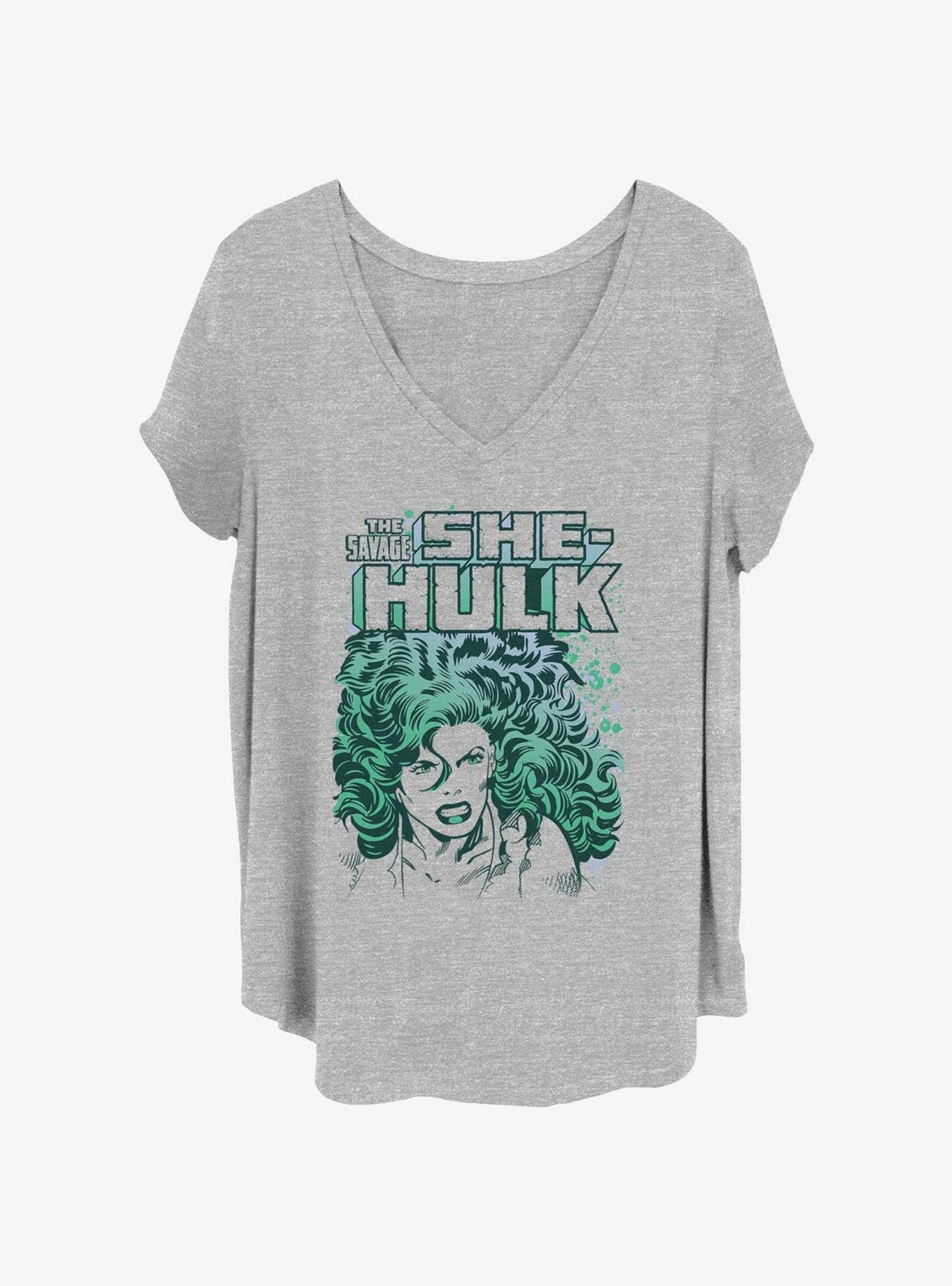 Marvel She-Hulk The Savage Girls T-Shirt Plus Size, HEATHER GR, hi-res