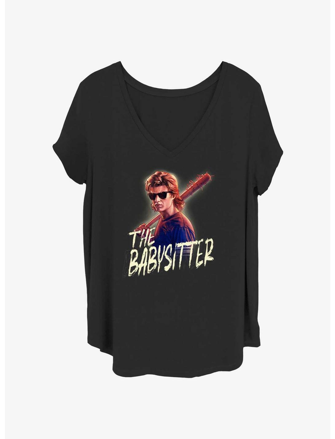 Stranger Things Steve The Babysitter Girls T-Shirt Plus Size, BLACK, hi-res