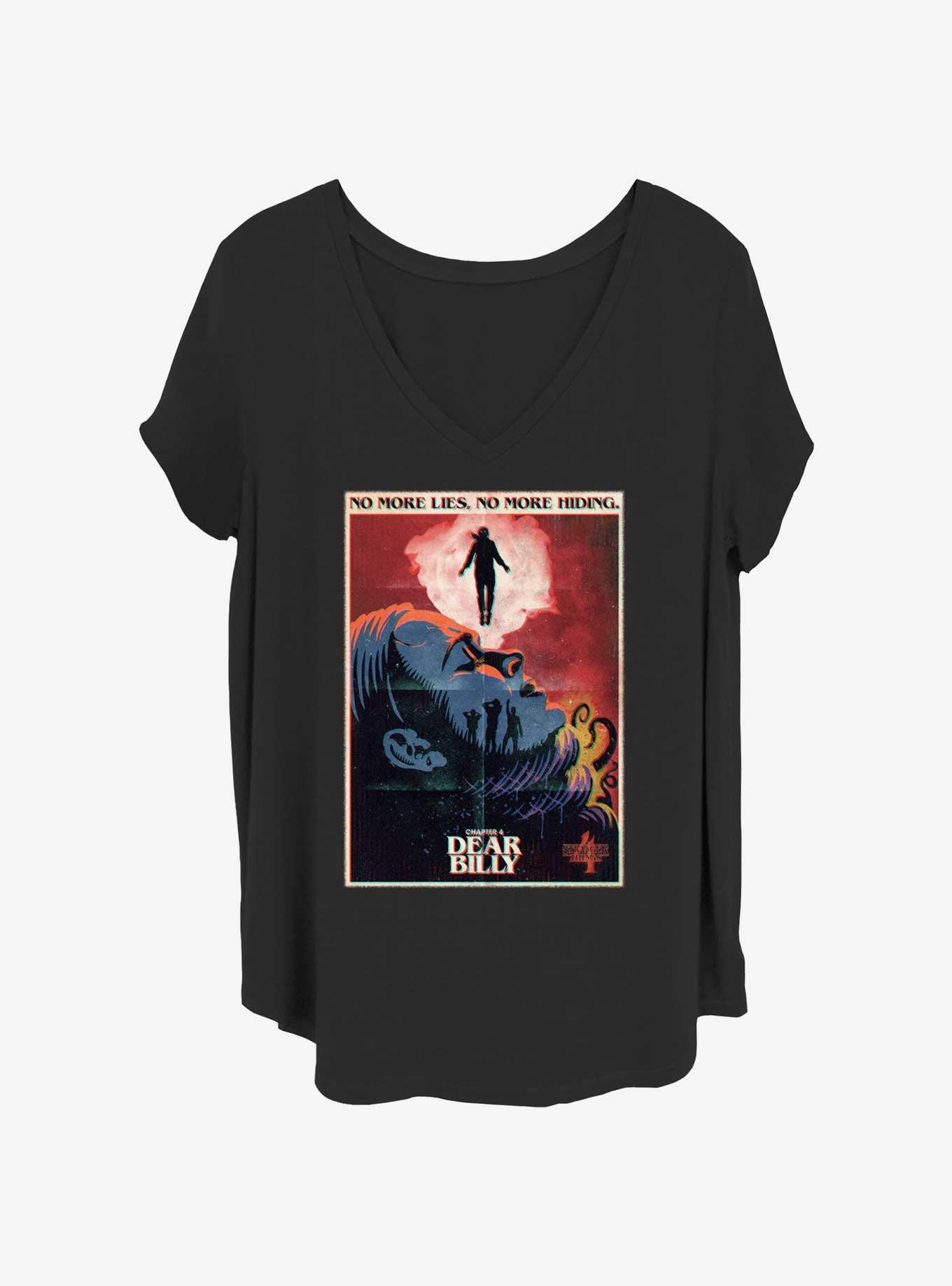 Stranger Things x Butcher Billy Dear Billy Girls T-Shirt Plus Size, BLACK, hi-res