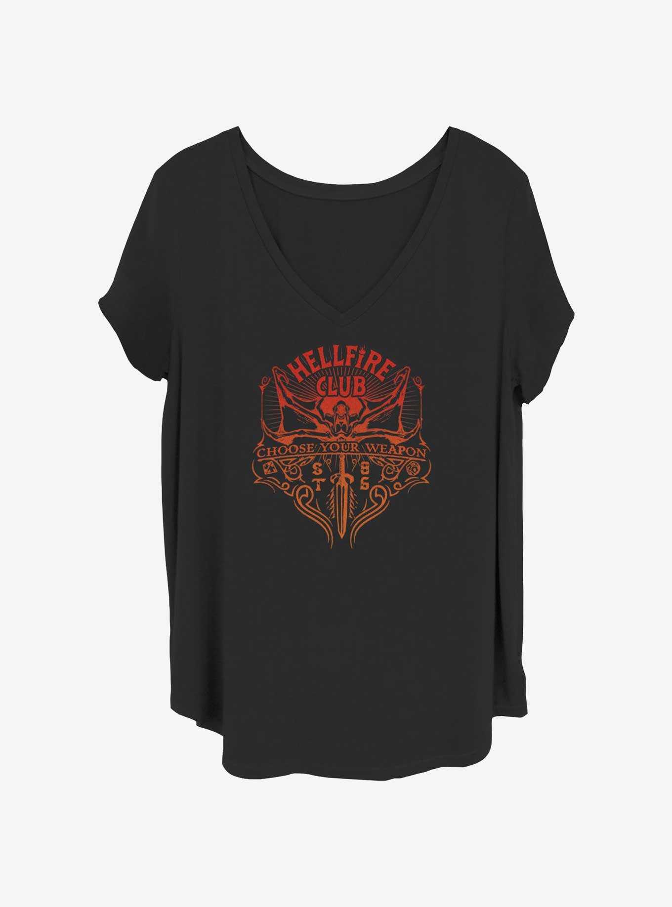 Stranger Things Hellfire Club Choose Your Weapon Girls T-Shirt Plus Size, , hi-res